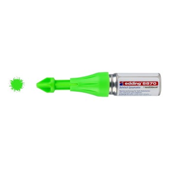 Marcador em spray tinta fluorescente de giz verde para orifícios perfurados edding