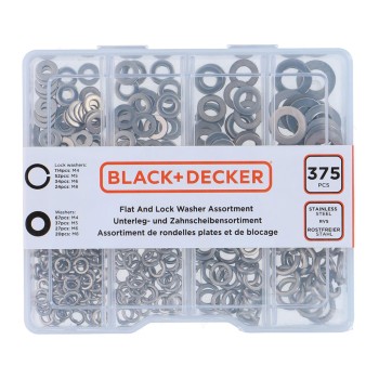 Sortido anilhas planas e de segurança black+decker