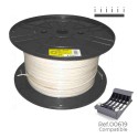 Rolo de cabo redondo 3x2,5mm branco 150m (bobine grande ø400x200mm)