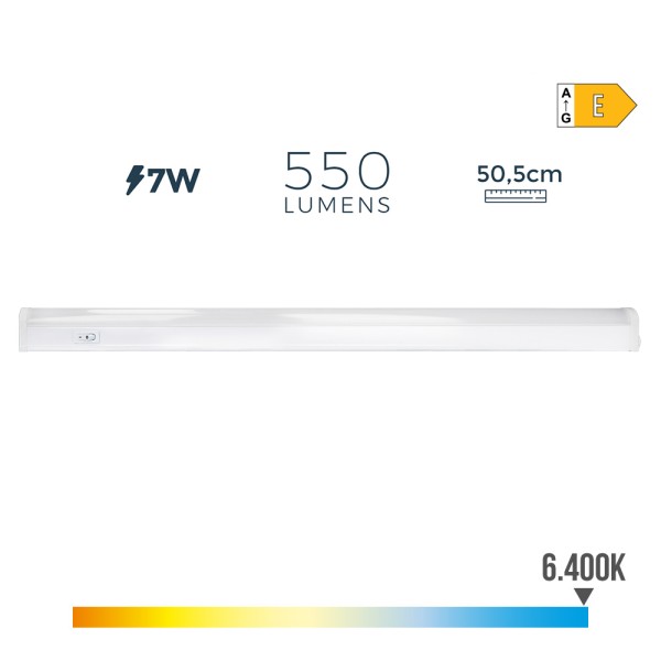 Armadura eletrónica led 7w 600lm 6400k luz fria 3,6x50,5x3cm edm