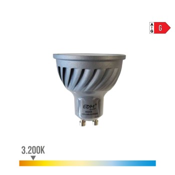 Lâmpada dicroica led regulável gu10 6w 480lm 3200k luz quente ø5x5,5cm edm