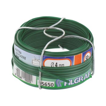 Arame plastificado de cor verde ø4mm x 50m filgraf