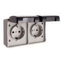 Tomada dupla fixa e estanque t/tl 16a 250v ip44 (retractilada) solera
