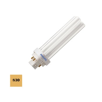 Lâmpada de baixo consumo lynx d-26w g24 830k pld-4pin luz quente 17,4cm philips
