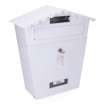 Caixa de correio em aço modelo classic branco edm