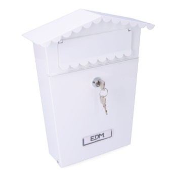 Caixa de correio em aço modelo house branco edm
