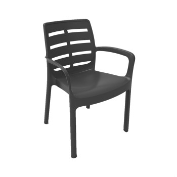 Cadeira empilhável cor: preto 60,5x54x82cm modelo: borneo progarden