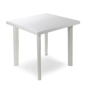 Mesa quadrada para ao ar livre. cor: branco 80x75x72cm ipae progarden