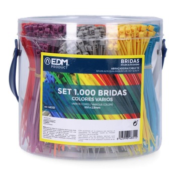 Set de 1000 abraçadeiras varias cores e tamanhos apresentaçao em caixa de plastico nylon de alta qualidade