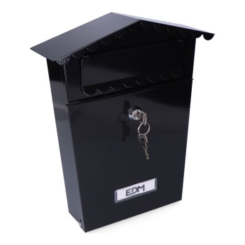 Caixa de correio em aço modelo house preto edm