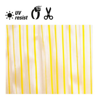 Cortina de fita plástica. cor amarelo-transparente 32 faixas 90x210cm edm