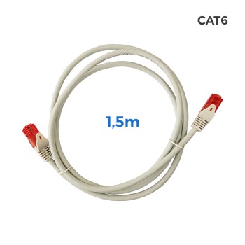 Cabo utp cat.6 conector rj45 cobre lszh cinzento 1,5m