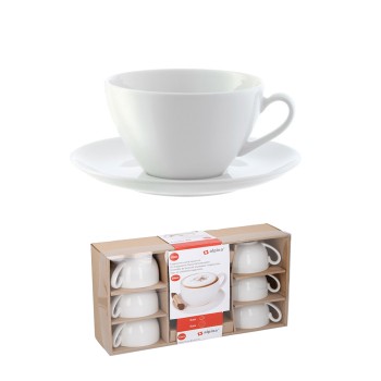 Set 6 chávenas de cappuccino com prato (12 unid.)