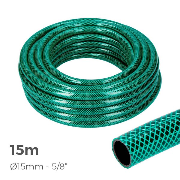 Mangueira de jardim basic line interior ø15mm exterior ø19mm (5/8") - rolo 15m edm