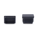 Topo sistema interior retangular com aba 40x20mm preto