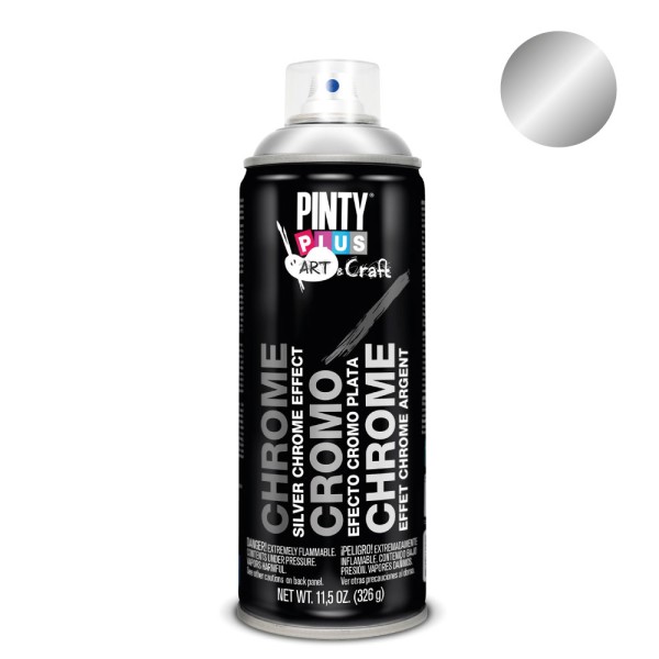 Pintura em spray pintyplus art & craft 520cc efeito cromado prata c150