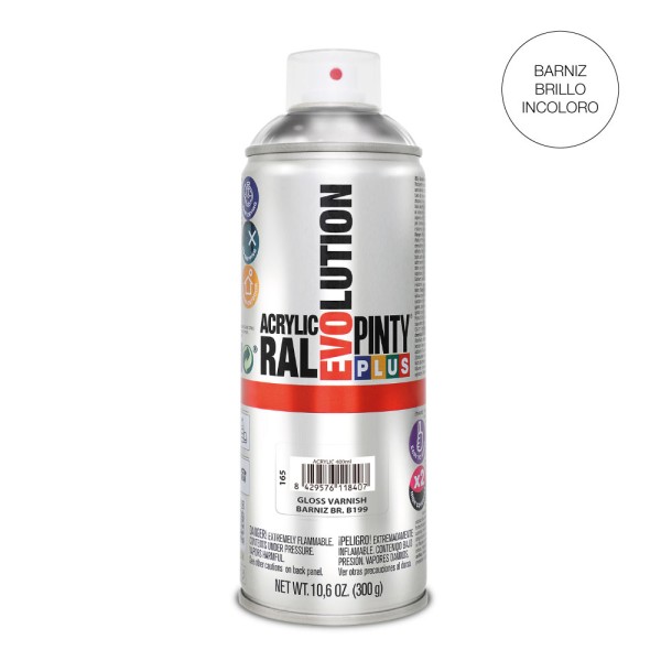 Pintura em spray pintyplus evolution 520cc b199 verniz brilho