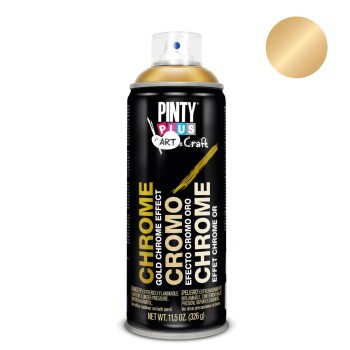 Pintura em spray pintyplus art & craft 520cc efeito cromo ouro c151