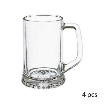 Pack 4 jarros de vidro para cerveja 32cl