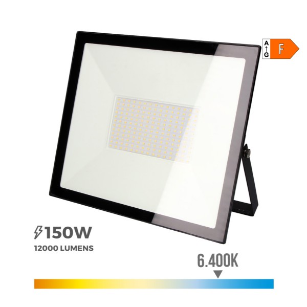 Projetor led 150w 12000lm 6400k luz fria 35x31x4,5cm edm
