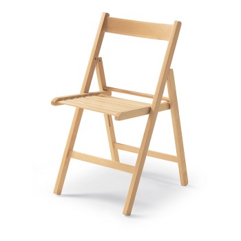 Cadeira dobrável de madeira natural 79x42,5x47,5cm