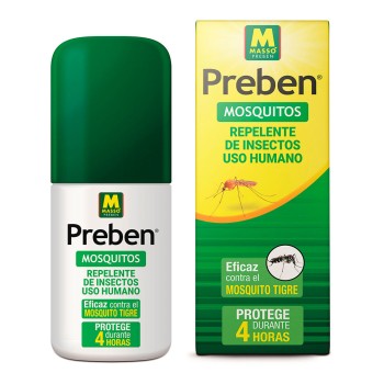 Spray repelente mosquitos 100ml (o rótulo não está em português) preben massó