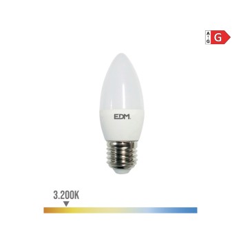 Lâmpada vela led e27 5w 400lm 3200k luz quente ø3,6x10,3cm edm