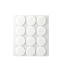 Pack 12 feltros adesivos sinteticos brancos, ø22mm plasfix inofix
