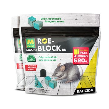Raticida roe-block 260g+260g 231535 massó