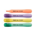 Pack com 4 marcadores fluorescentes ponta 2-4mm estojo com várias cores de milan