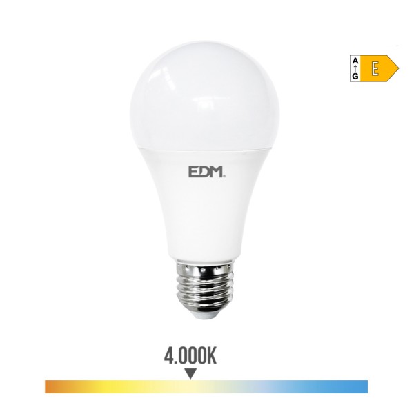 Llâmpada standard led e27 24w 2700lm 4000k luz do dia ø7x13,6cm edm