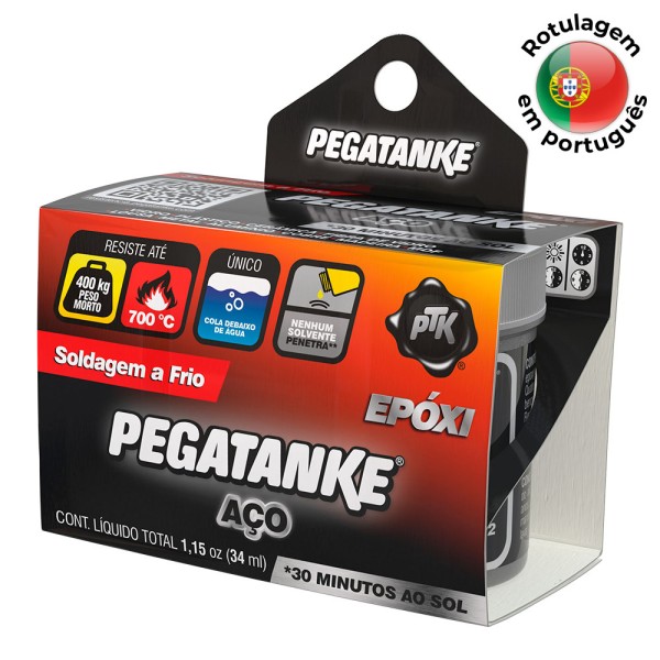 Pegatanke epoxico aço preto 32ml. portugues