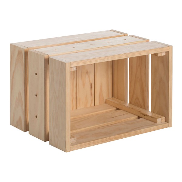 Caixa de pinho maciço home box sem barniz 38,4x25,6x28cm astigarraga