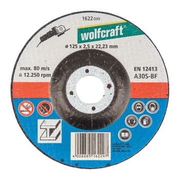 Disco de corte para metalø125x2,5x22,23mm 1622099 wolfcraft