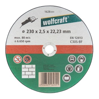 Disco de corte para metal ø230x2,5x22,23mm. 1628099 wolfcraft
