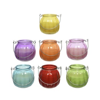 Vela de citronela com recipiente de vidro ø8x8cm cores variadas