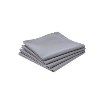 Pack 4 guardanapos de algodão cor cinzento 40x40cm