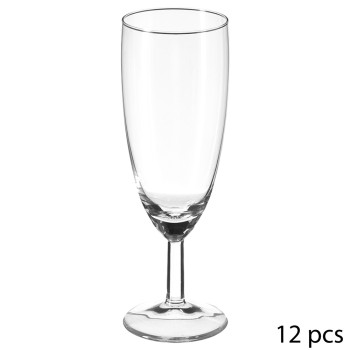 Set 12 unid. taça champagne tipo flauta de vidro 15cl