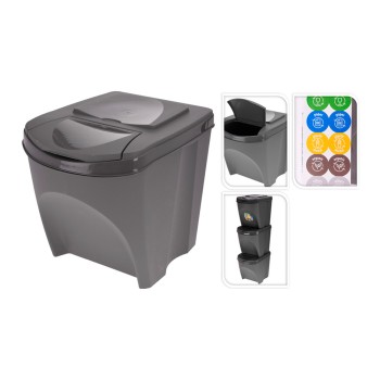 Sistema de cubos recicláveis empilháveis 3 x25 l 392x293x456mm