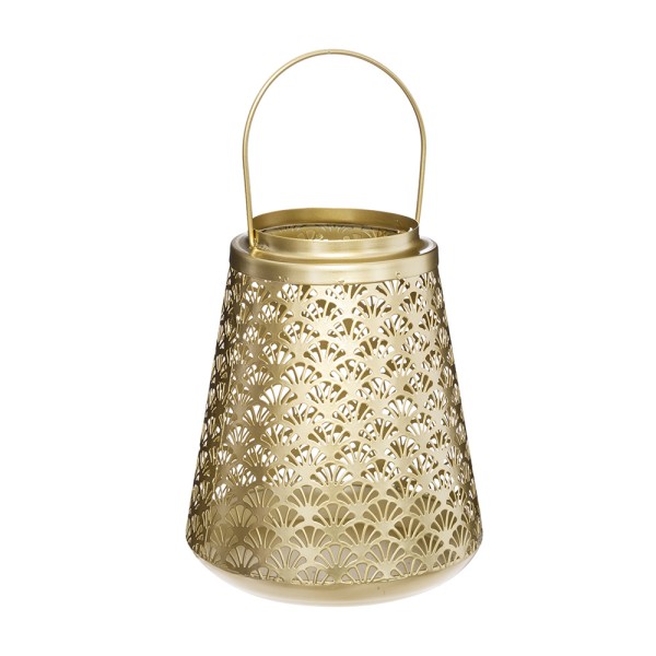 Porta-velas metálico gold coleção 'to feel good' 20x17cm