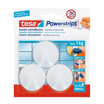 Tesa powerstrips até 1kg circular branco 57577