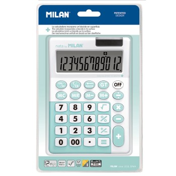Blíster 1 calculadora 12 dígitos turquesa, edição + milan