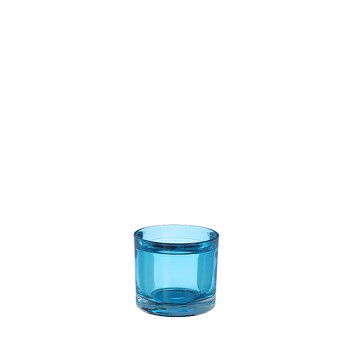 Porta-velas decorativo kenny vidro azul ø9x8cm
