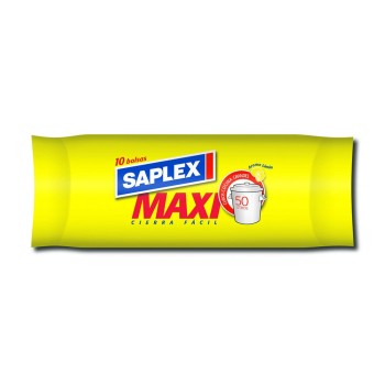 Saco de lixo maxi limon cor branco 50l 10 unid. saplex 57x70cm