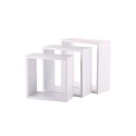 Conjunto de 3 prateleiras tipo cubo branco 3 tamanhos