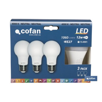 PACK DE 3 LAMPADAS LED 12W...